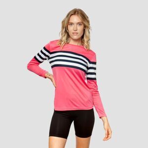 ☀️ Pink & Navy Striped UV Protection Rash Guard / Sun Shirt - Size  M
